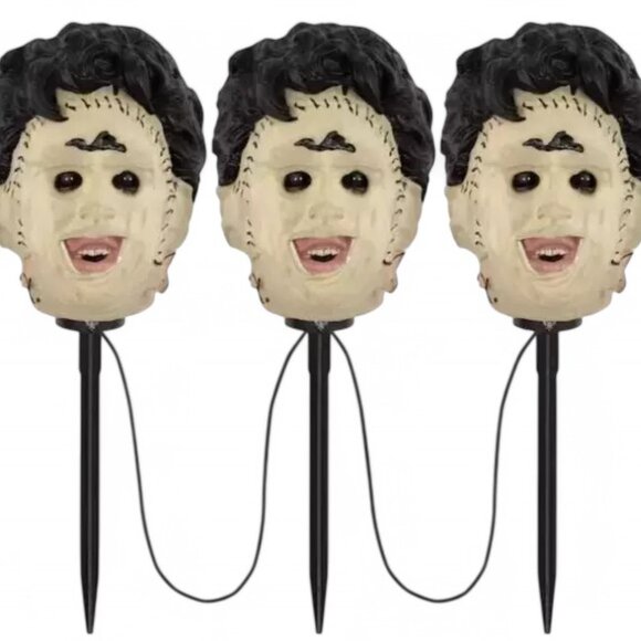 The Texas Chainsaw Massacre Leatherface Pathway LED Stakes Halloween Decor NEW - Picture 4 of 9